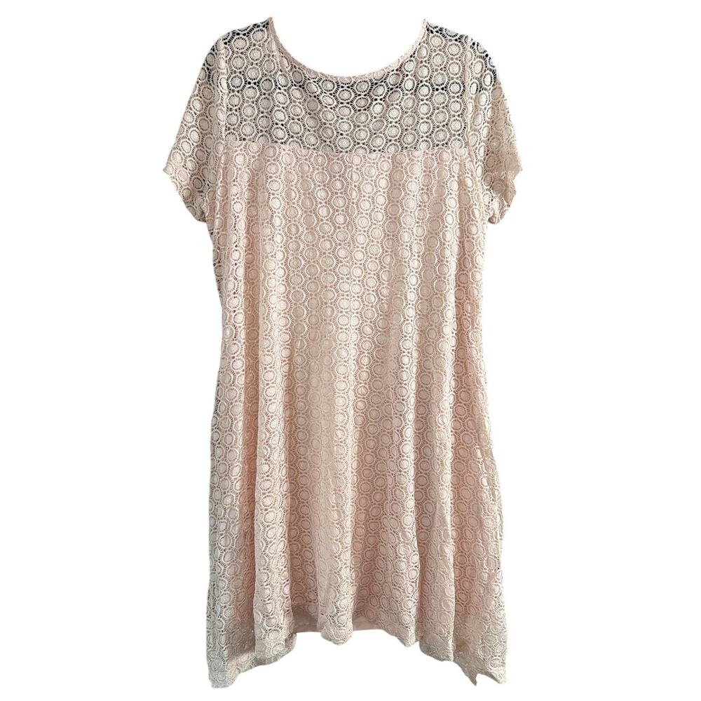 Lane Bryant Women's Plus Size Light Pink Lace Overlay Dress Size 18/20 2X